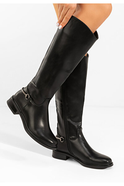 B T Shoes Cizme cu toc mic Scotie negre