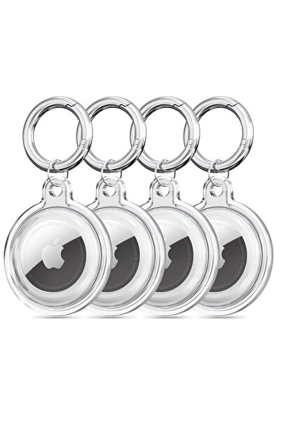 Techsuit Apple AirTag CT15 Keychain Case Pack of 4, Transparent