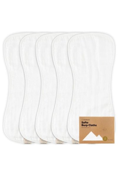 KeaBabies - Soft Muslin Burp Cloth - Soft White