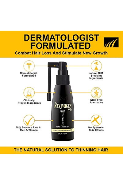 Revivogen Scalp Therapy Promotes Thicker, Fuller and Healthy Hair for Men and Women One Month Supply, 60 ml