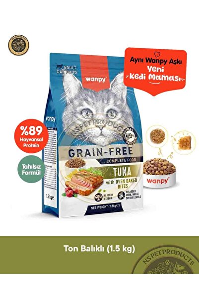 Wanpy Tahılsız Ton Balıklı Yetişkin Kedi Maması 1.5 kg