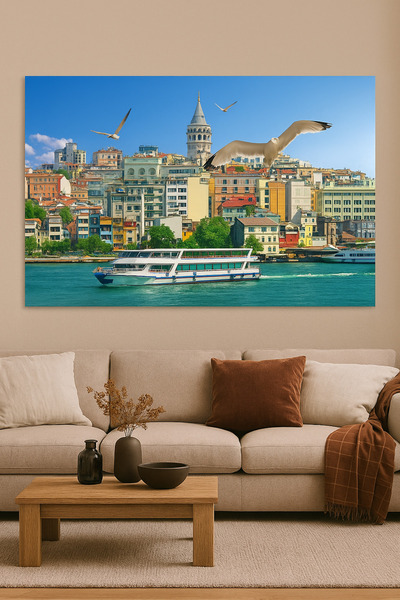 KanvasSepeti Bohemian Landscape Printed Large Size Oil Painting Textured High...