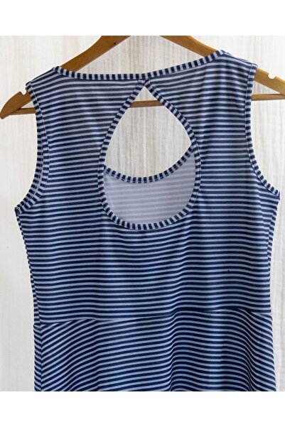 Perky Moth %100 Pamuk Süprem Kumaş Kadın Sıfır Kol Sırt Dekolteli Dijital Baskılı Yazlık Mini Elbise