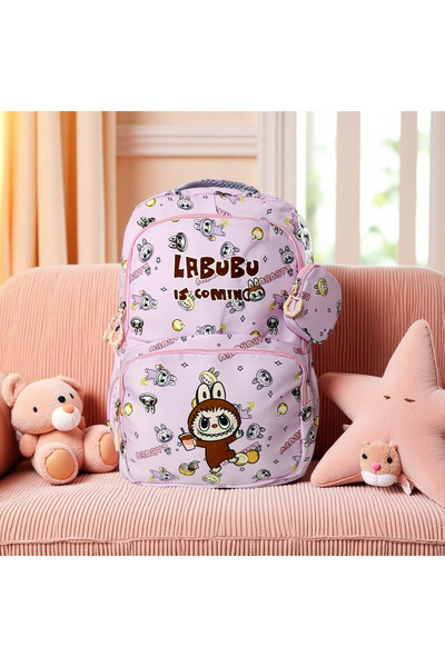 OEM Ghiozdan/rucsac cu Labubu pentru scoala sau calatorii, 40 x 30 x 16 cm, ZY-333-5