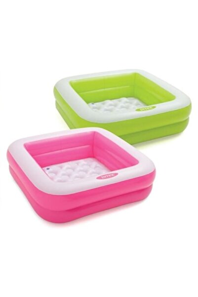 OEM Piscină pătrată gonflabilă pentru copii Intex, 86x86x25 cm, vinil reziste...