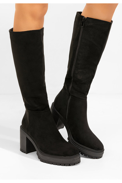 B T Shoes Černé kozačky na podpatku Darrina V2