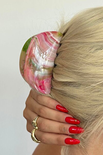 TAKIŞTIR Mixed Color Marble Patterned Bone Ratchet Buckle