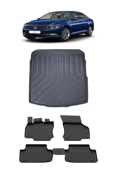 Sahler Passat B8-B8.5 2015-2022 4.5D Paspas 3D Rizline Bagaj Havuzu Set