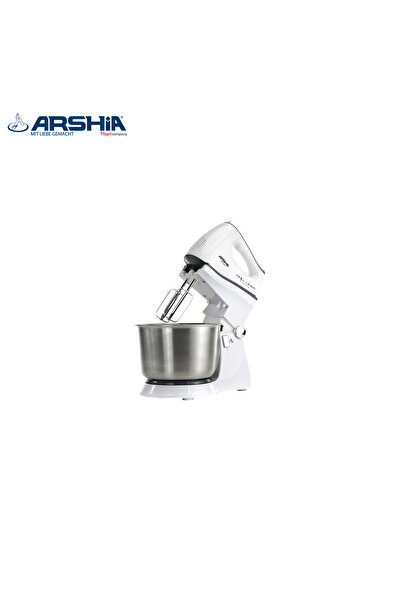 Arshia Arshia Electric Cake Mixer with Stand and Stainless Steel Bowl - 380 Watts - White