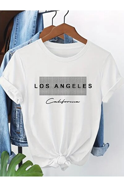 CLASİVA تي شيرت لوس أنجلوس بتصميم حديث مطبوع حسب الطلب للجنسين ذو رقبة دائرية...