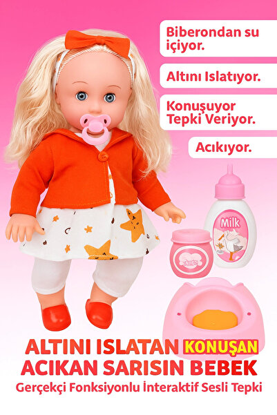 pnr shop Altını Islatan Konuşan Acıkan Sarışın Bebek Gerçekçi Fonksiyonlu İnt...