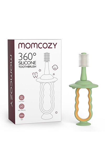 Momcozy - 360 Degree Baby Silicone Toothbrush And Tongue Cleaner - Green