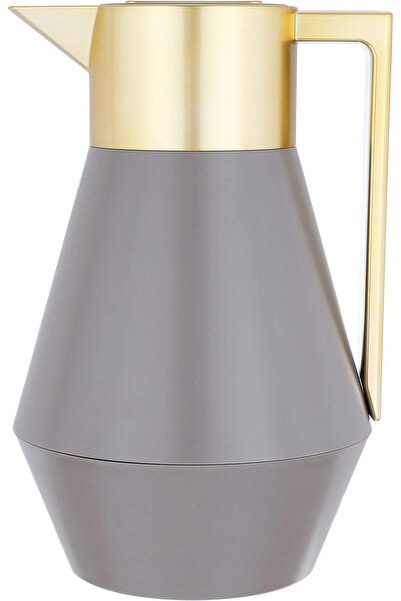 Everest ترمس ليديا، سعة 1 لتر، مادة داخلية زجاجية، هيكل خارجي بلاستيكي - كريمي