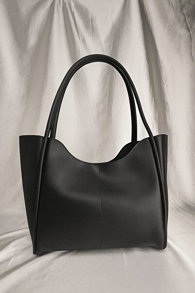 Aura Collection Online Serenite Oversized Scarf Tote Shoulder Bag - Black