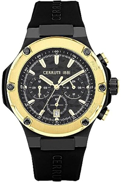 Cerruti 1881 Lucardo Round Shape Silicone Band Analog Wrist Watch For Men 44 mm