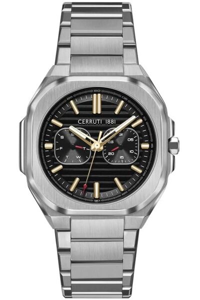 Cerruti 1881 Leadri Chronograph Watch for Men - Black Dial, Stainless Steel