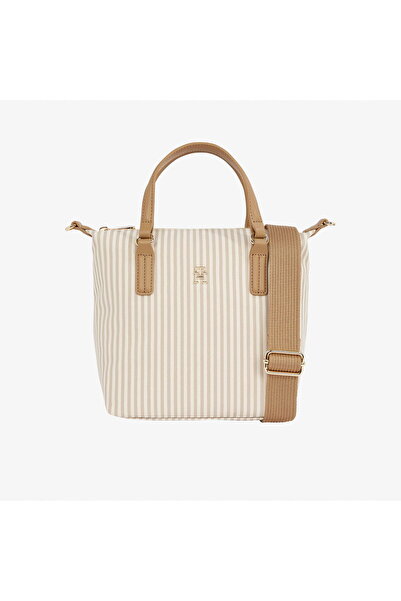 Tommy Hilfiger حقيبة كتف صغيرة صيفية باللون البيج للنساء