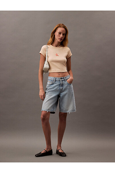 Calvin Klein Woman Pink A- Monogram Baby Tee T-Shirts