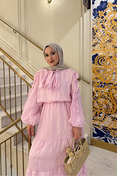 Rimel Moda İsalle Yakalı Takım Pembe