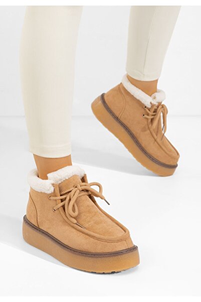 B T Shoes Novira camel platform boots
