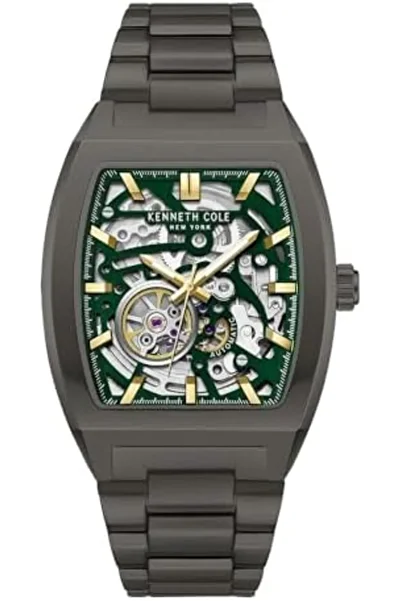 Kenneth Cole New York Men's Automatic Watch - Skeleton Dial, Curved Case, Contemporary Style