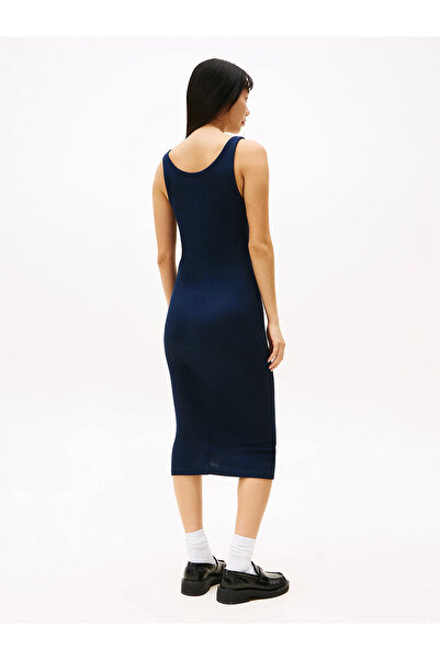 Tommy Hilfiger Women's Dark Blue DressTjw Button Tank Dress Bodycon Dress