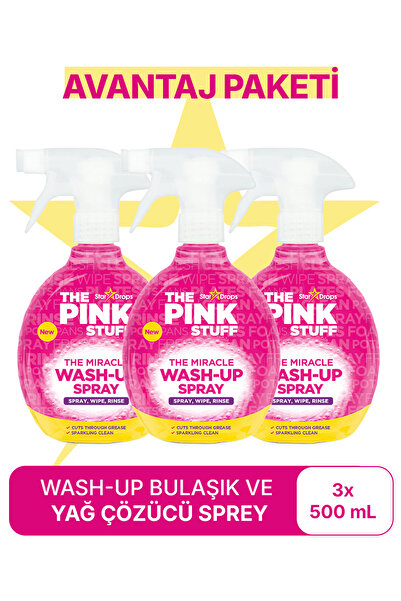 ThePinkStuff Wash-up Bulaşık Ve Yağ Çözücü Sprey Avantaj Paket 3x500 ml