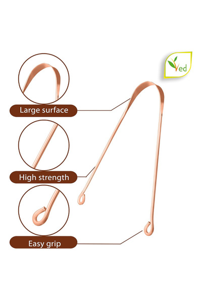 EVİST Tongue Cleaning 100% Pure Copper Cleaning Tool Tongue Brush Tongue Spoon, Tongue Scraper