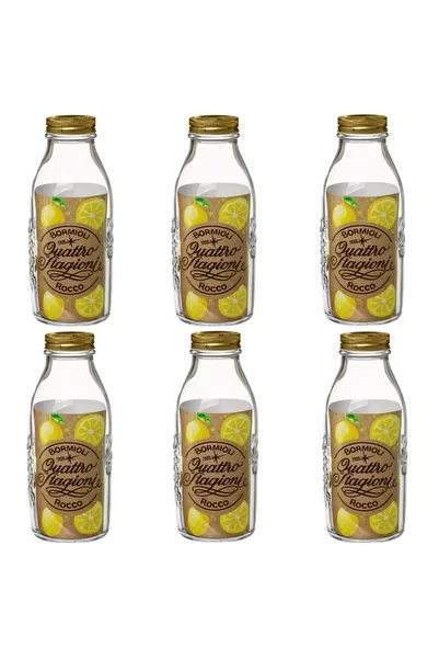 Bormioli Rocco Set of 6 bottles with lid BORMIOLI QUATTRO STAGIONI, 1000ml