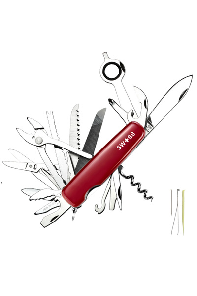 Genel Markalar Fonksiyonlu Paslanmaz Çelik Orijinal İsviçre Çakısı (A01.18)