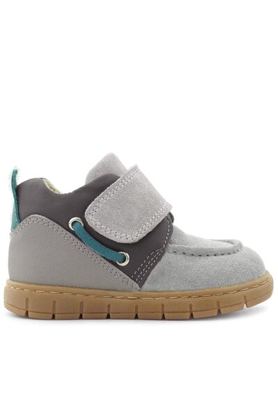 Rakerplus Genuine Leather Light Gray Blue Velcro Baby Boots
