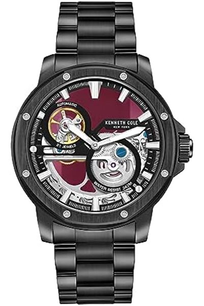 Kenneth Cole New York 44mm Automatic Men's Watch with Black Dial & Black Stainless Steel Bracelet