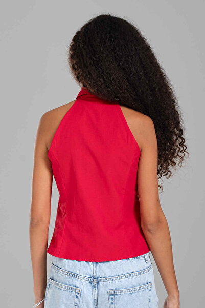 tw3 Kadın Kravat Detaylı Tasarım Bluz Büstiyer