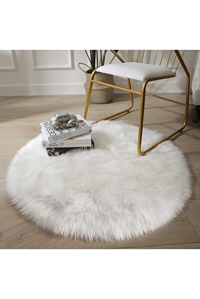 co arma 90cm White Soft Fluffy Home Rug