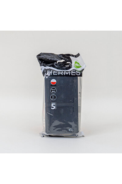 Hermes Double black socket with cover HERMES, 16A/250, IP44 ELPL-0325-09
