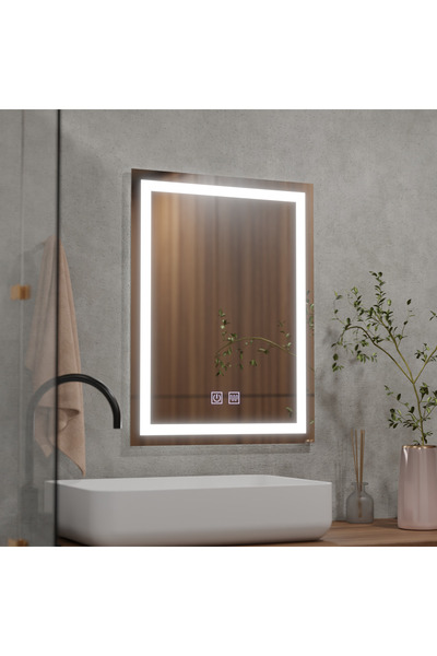 Alessandro DESIGN Oglinda LED Rectangulara, 50x70cm, Insideus Touch, Sistem Dezaburire, Dimabila