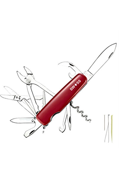 SWISS Fonksiyonlu Paslanmaz Çelik Orijinal İsviçre Çakısı (A01.11.1)