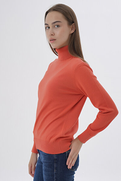 Trist Star Women's Salmon 100% Organic Cotton Turtleneck Knitwear Sweater Knitted Blouse Trist-6103