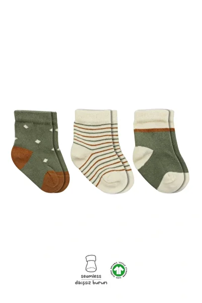 ALFA AKSESUAR 03 Bistyle 3-Piece Combed Cotton Girls Socks 10112 Nil
