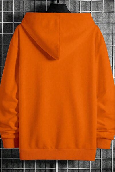 NO 601 Ανδρικό πορτοκαλί Originals εμπριμέ φούτερ με κουκούλα από βαμβάκι