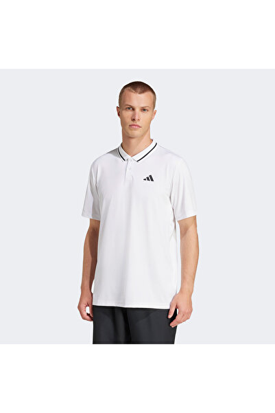 adidas قميص تنس كلوب تينيس كليماكول بيكيه للرجال باللون الأبيض
