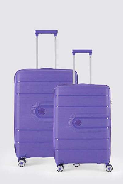 ÇÇS Ultra Hafif Polipropilen Kırılmaz Orta+Kabin Boy 2Li Valiz Seti