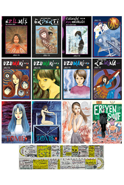 Kayıp Kıta Yayınları Junji İto 12 Kitap Manga Seti / Uzumaki-Tomie-Ezilmiş-Er...