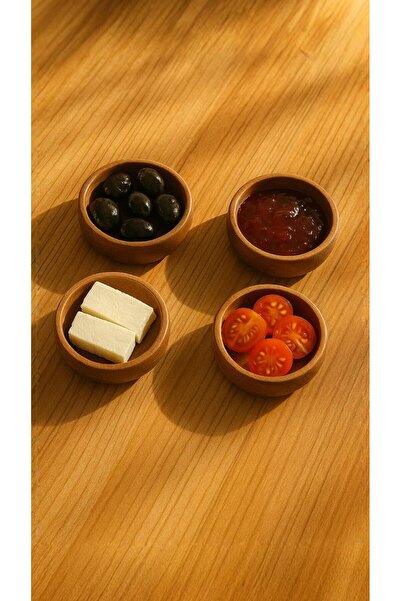 GBMOTION Set of 4 Wooden Round Presentation Bowls – Stylish Serving Bowls for Nuts, Breakfast, and Sauces