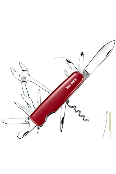 SWISS Fonksiyonlu Paslanmaz Çelik Orijinal İsviçre Çakısı (A01.11)