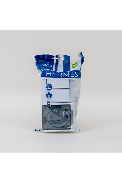 Hermes Simple socket with transparent cover, plus double switch 16A/250, IP44 ELPL-0327-03