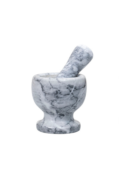 Z-Tools Marble mortar with pestle, 10cm diameter, 10.5cm height, grey ZTS8045