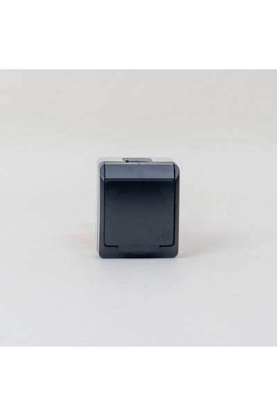Hermes Priză simplă cu capac negru HERMES, 16A/250V, IP44 ELPL-0324-07