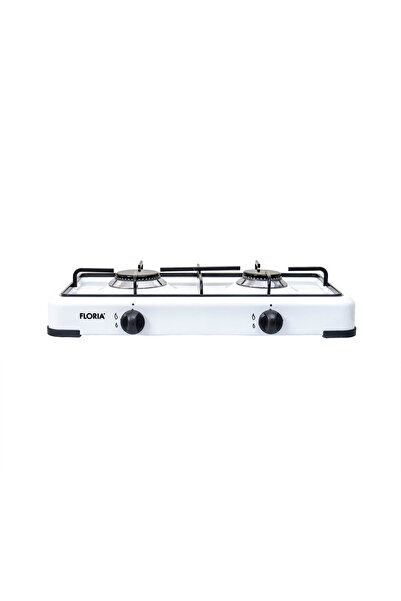 Floria 2-burner gas stove, cylinder supply, white ZLN7129
