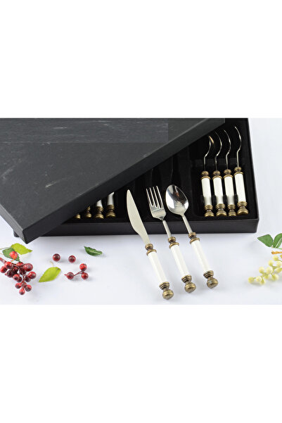 BULUTHOMEAKSESUAR طقم حلويات بورسلين عتيق مكون من 18 قطعة